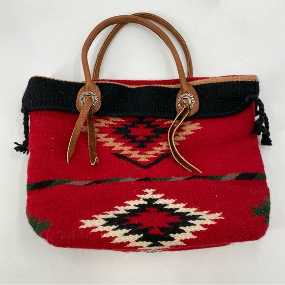 ❤️ Southwestern red wool tote bag - Picture 2 of 4